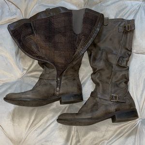 Gray Riding Boots